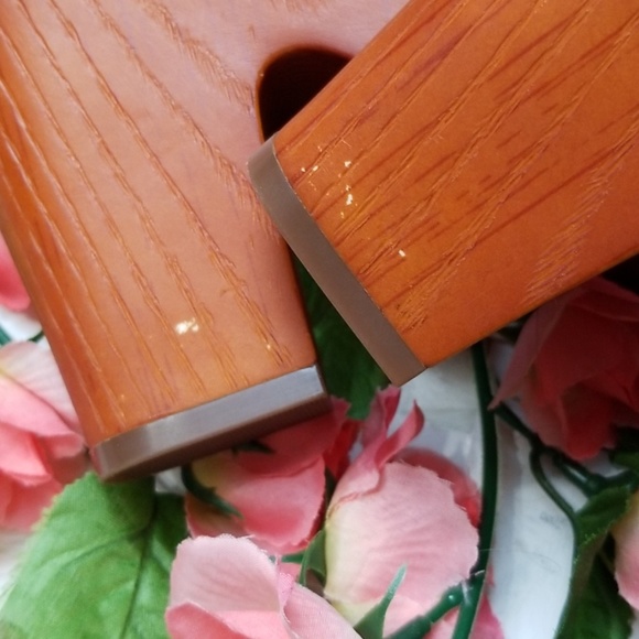 Lucky Brand sz 9.5 Black Leather Sandal Heels - Picture 4 of 7